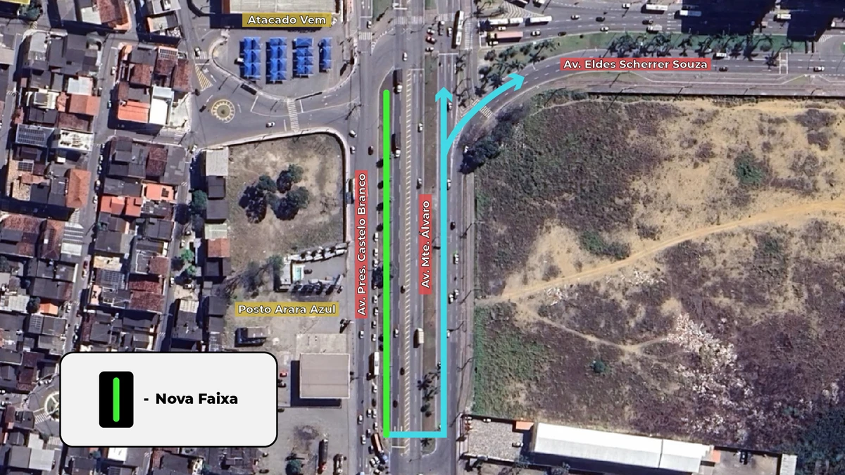 O contorno na altura do Posto Arara Azul terá mais uma faixa
