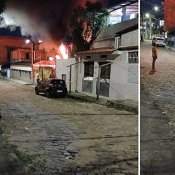Fogo começou no segundo andar do imóvel; não houve feridos, mas uma moradora inalou fumaça e recebeu atendimento