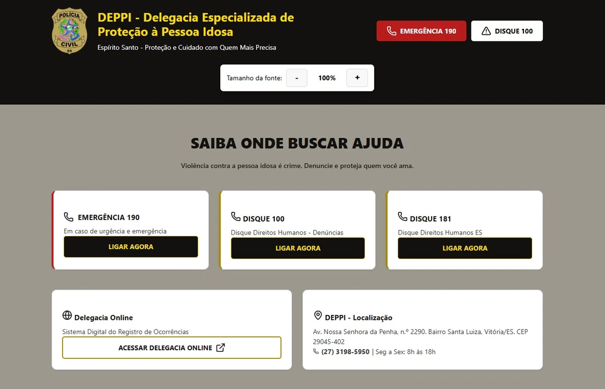 Portal com IA para auxiliar no combate à violência e maus-tratos contra a pessoa idosa