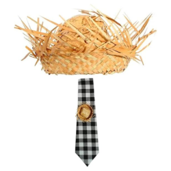 Fantasia Festa Junina com Chapeu de palha e gravata