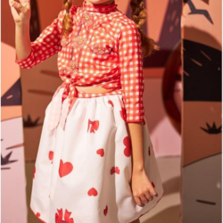 Fantasia Roupa Cropped e Saia Festa Junina Infantil