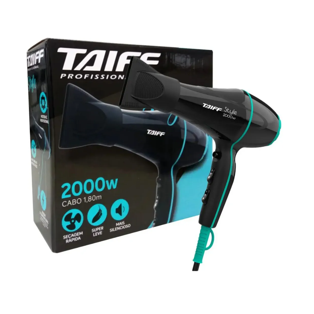 Secador Taiff Style 2000w Motor Ac Preto - 110v 127V