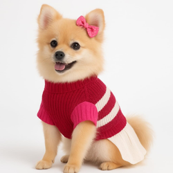 Vestido Pet Tricot Femea Cachorro ou Gato